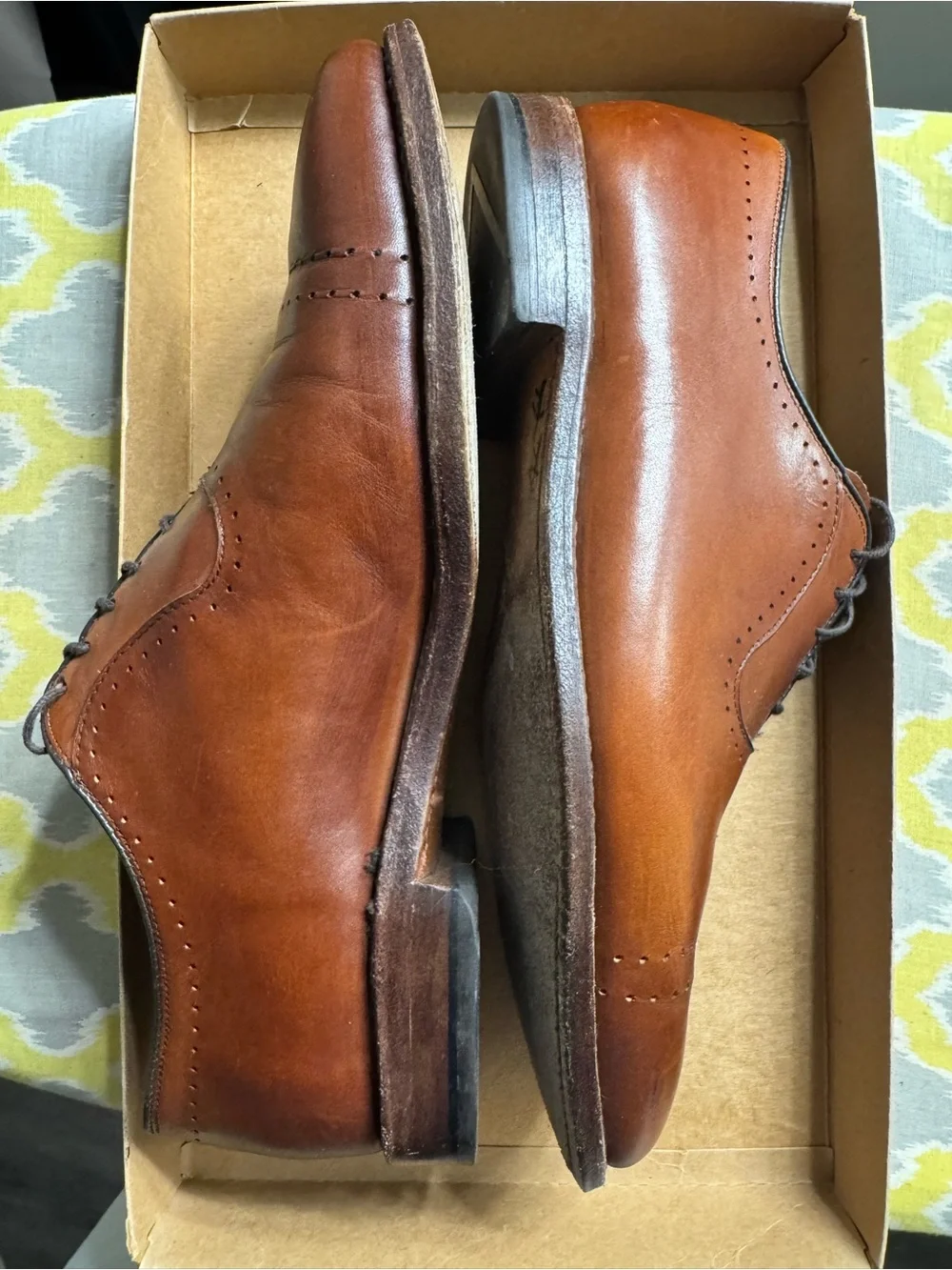 Allen Edmonds Tan Brown Leather Cap-Toe Oxford Shoes 3E